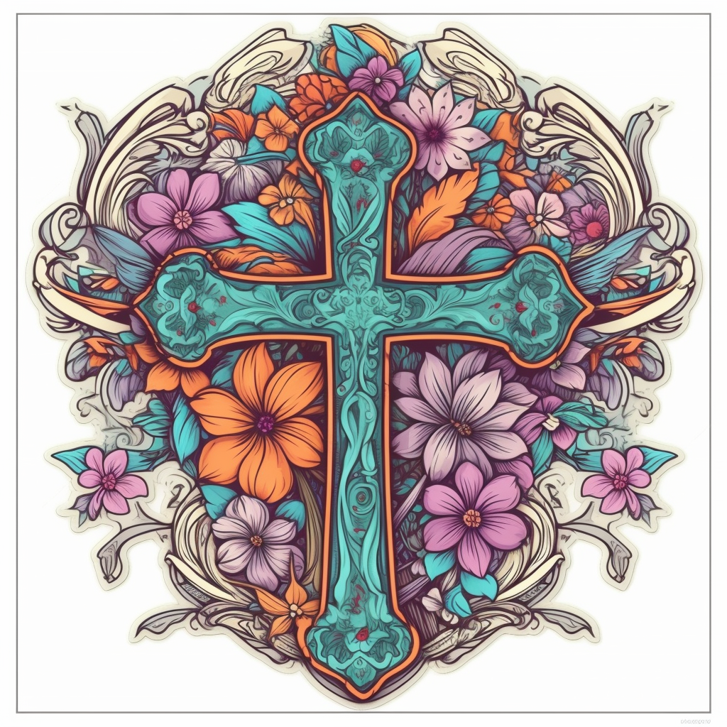 Christian Cross Vinyl Decal Sticker for Car, Laptop, Tumbler and more # 007854