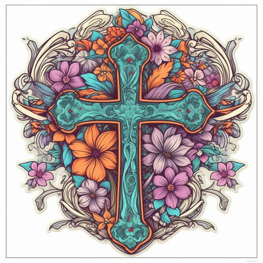Christian Cross Vinyl Decal Sticker for Car, Laptop, Tumbler and more # 007854