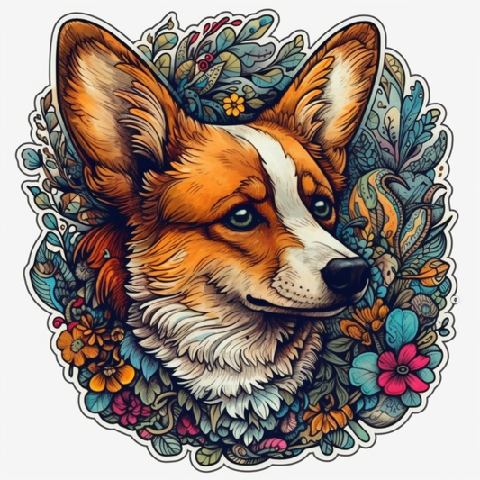Corgi Dog Vinyl Decal Sticker for Car, Laptop, Tumbler and more # 003559