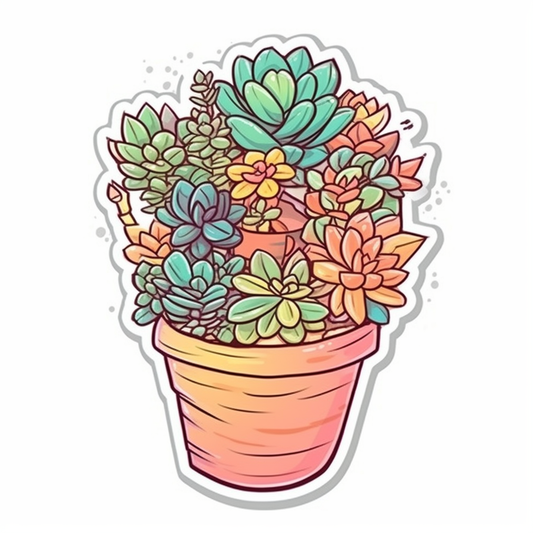 Crassula Succulent Vinyl Decal Sticker for Car, Laptop, Tumbler and more # 006668