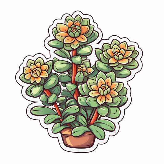 Crassula Succulent Vinyl Decal Sticker for Car, Laptop, Tumbler and more # 006671