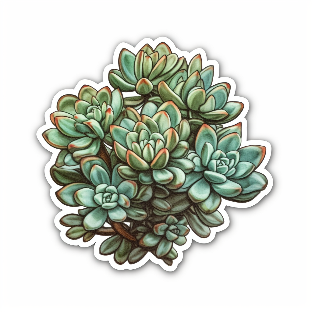 Crassula Succulent Vinyl Decal Sticker for Car, Laptop, Tumbler and more # 006693
