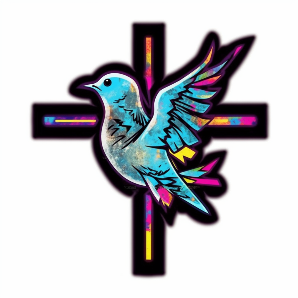 Cross with Dove Vinyl Decal Sticker for Car, Laptop, Tumbler and more # 008021