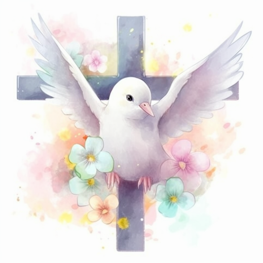 Cross with Dove Vinyl Decal Sticker for Car, Laptop, Tumbler and more # 008044