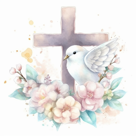 Cross Featuring Dove Bird  Vinyl Decal Sticker for Car, Laptop, Tumbler and more # 008025