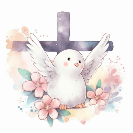 Cross with Dove Vinyl Decal Sticker for Car, Laptop, Tumbler and more # 008057