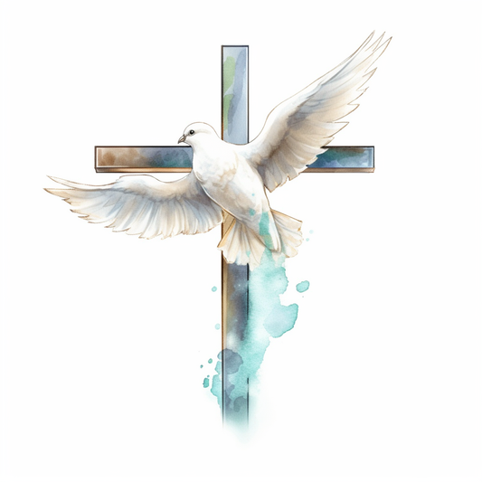 Cross with Dove Vinyl Decal Sticker for Car, Laptop, Tumbler and more # 008026