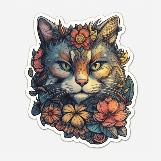 Cute Cat Vinyl Decal Sticker for Car, Laptop, Tumbler and more # 003964
