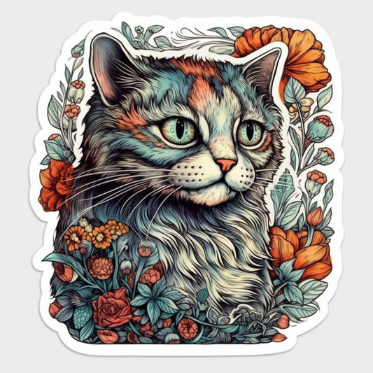 Cute Cat Vinyl Decal Sticker for Car, Laptop, Tumbler and more # 003968