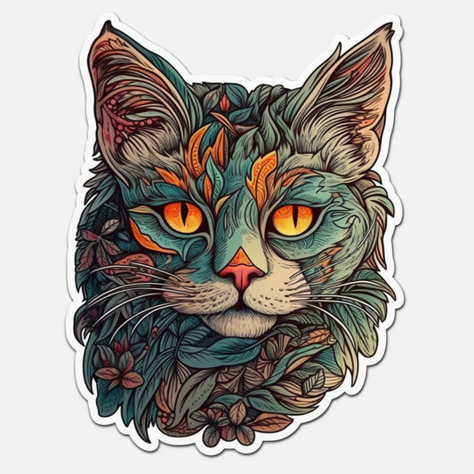 Cute Cat Vinyl Decal Sticker for Car, Laptop, Tumbler and more # 003976