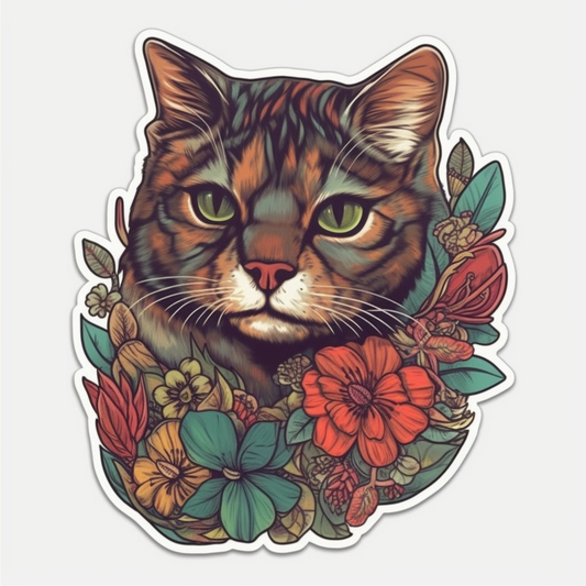 Cute Cat Vinyl Decal Sticker for Car, Laptop, Tumbler and more # 003957