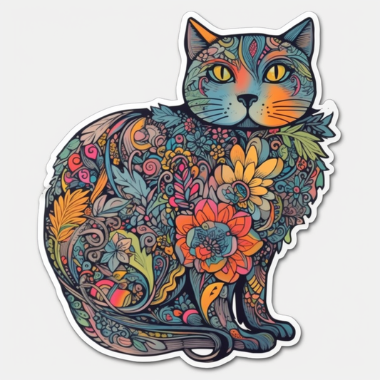 Cute Cat Vinyl Decal Sticker for Car, Laptop, Tumbler and more # 003978
