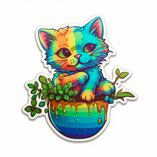 Cute Cat Vinyl Decal Sticker for Car, Laptop, Tumbler and more # 003951