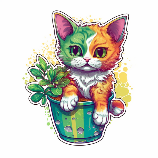 Cute Cat Vinyl Decal Sticker for Car, Laptop, Tumbler and more # 003961