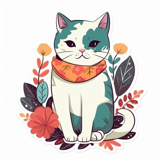 Cute Cat Vinyl Decal Sticker for Car, Laptop, Tumbler and more # 003975
