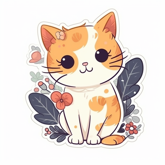 Cute Cat Vinyl Decal Sticker for Car, Laptop, Tumbler and more # 003966
