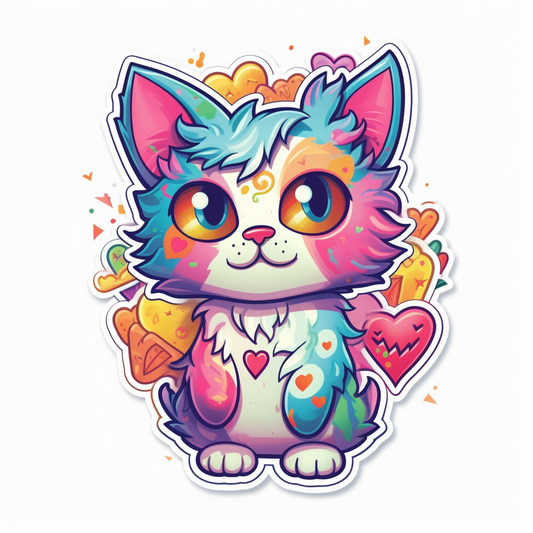 Cute Cat Vinyl Decal Sticker for Car, Laptop, Tumbler and more # 003971