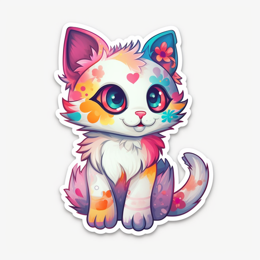 Cute Cat Vinyl Decal Sticker for Car, Laptop, Tumbler and more # 003973