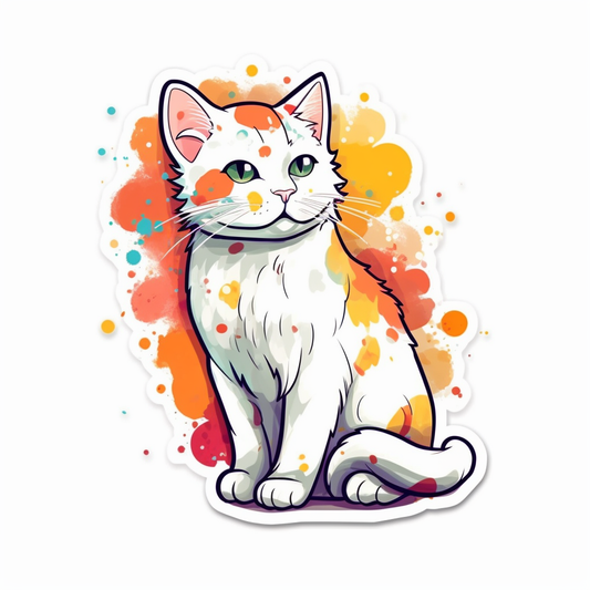 Cute Cat Vinyl Decal Sticker for Car, Laptop, Tumbler and more # 003984