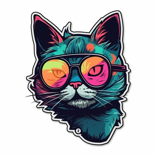 Cute Cat Vinyl Decal Sticker for Car, Laptop, Tumbler and more # 003997