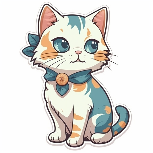 Cute Cat Vinyl Decal Sticker for Car, Laptop, Tumbler and more # 004000