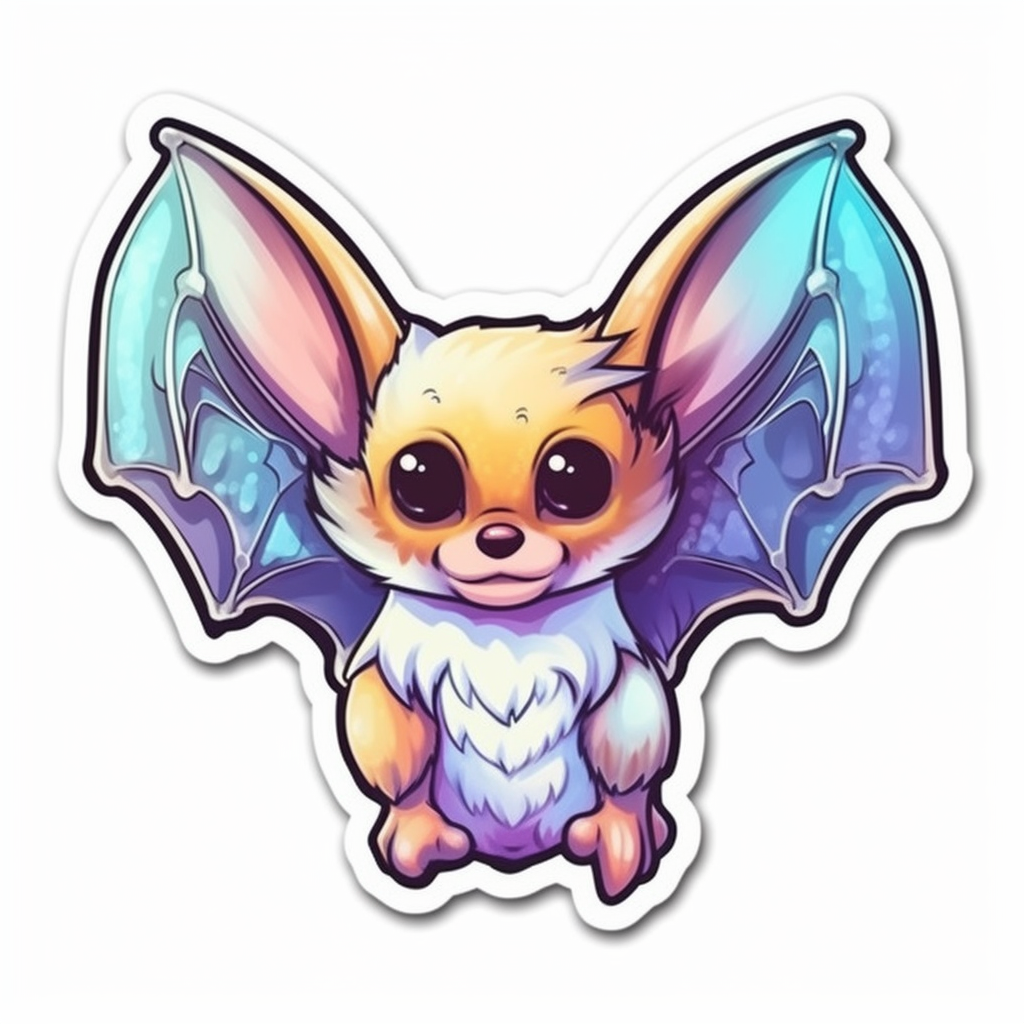 Cute Bat with big ears and wings Vinyl Decal Sticker for Car, Laptop, Tumbler and more # 0011271