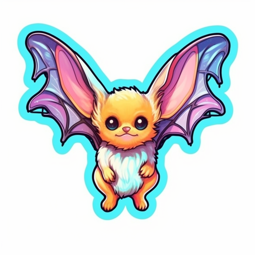 Cute Bat with big ears and wings Vinyl Decal Sticker for Car, Laptop, Tumbler and more # 0011291