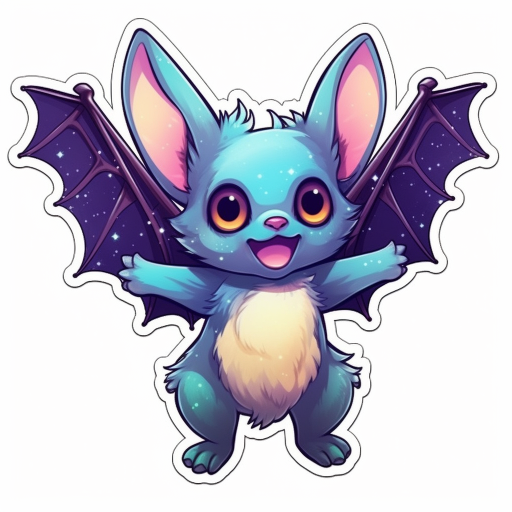Cute Bat with big ears and wings Vinyl Decal Sticker for Car, Laptop, Tumbler and more # 0011276