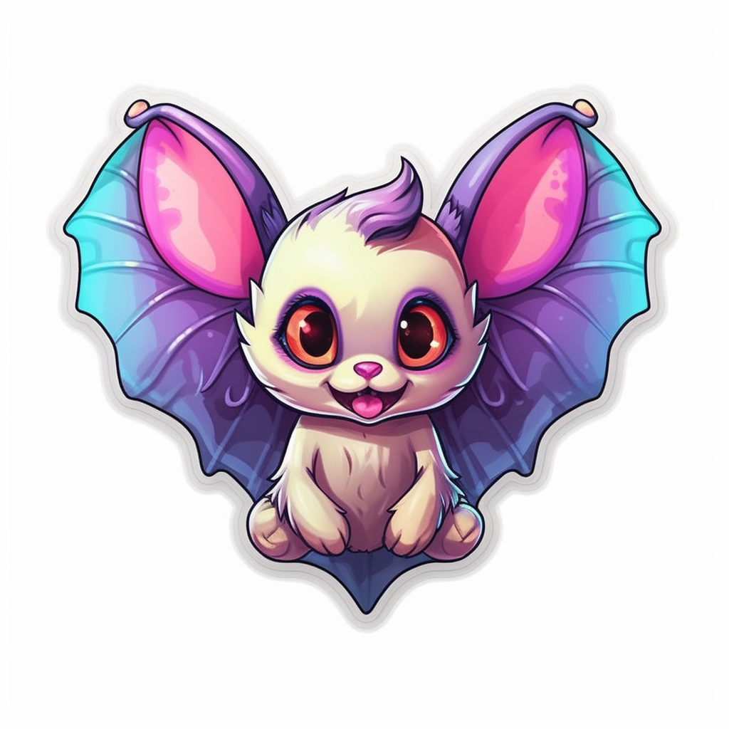 Cute Bat with big ears and wings Vinyl Decal Sticker for Car, Laptop, Tumbler and more # 0011279