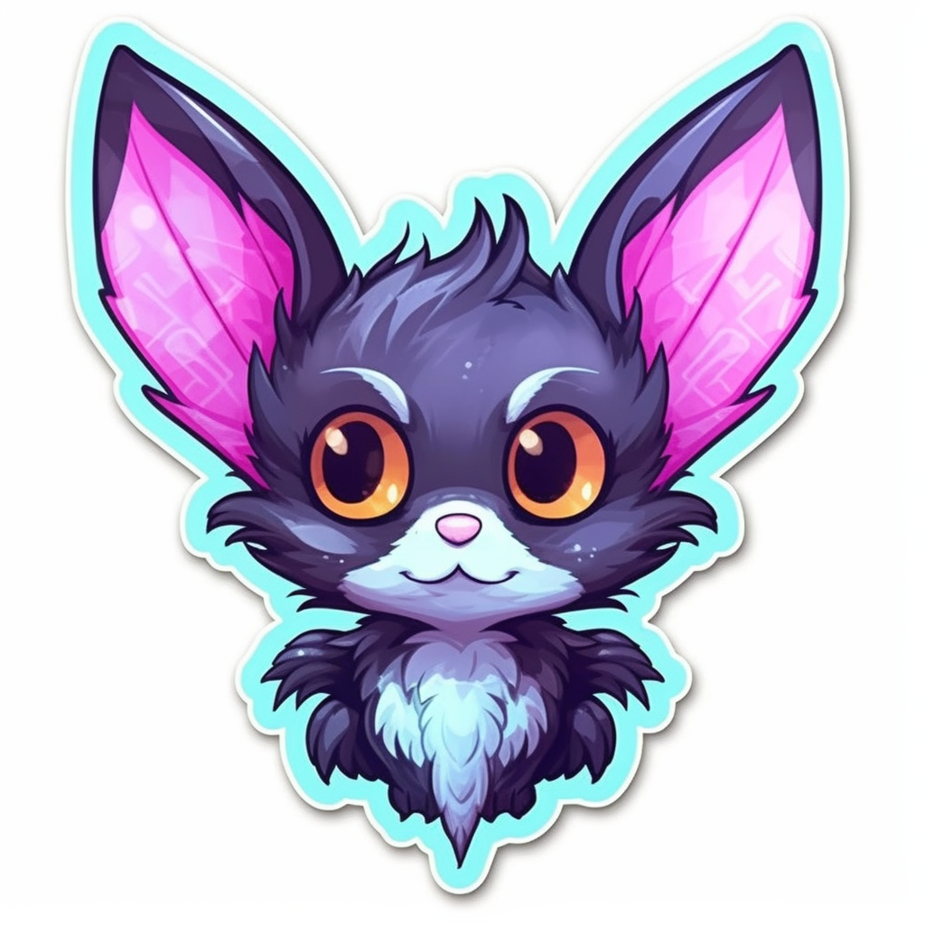 Cute Bat with big ears and wings Vinyl Decal Sticker for Car, Laptop, Tumbler and more # 0011293