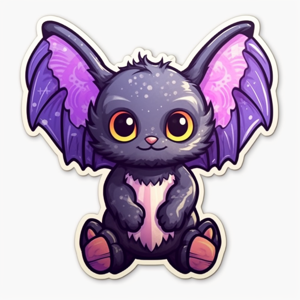 Cute Bat with big ears and wings Vinyl Decal Sticker for Car, Laptop, Tumbler and more # 0011290