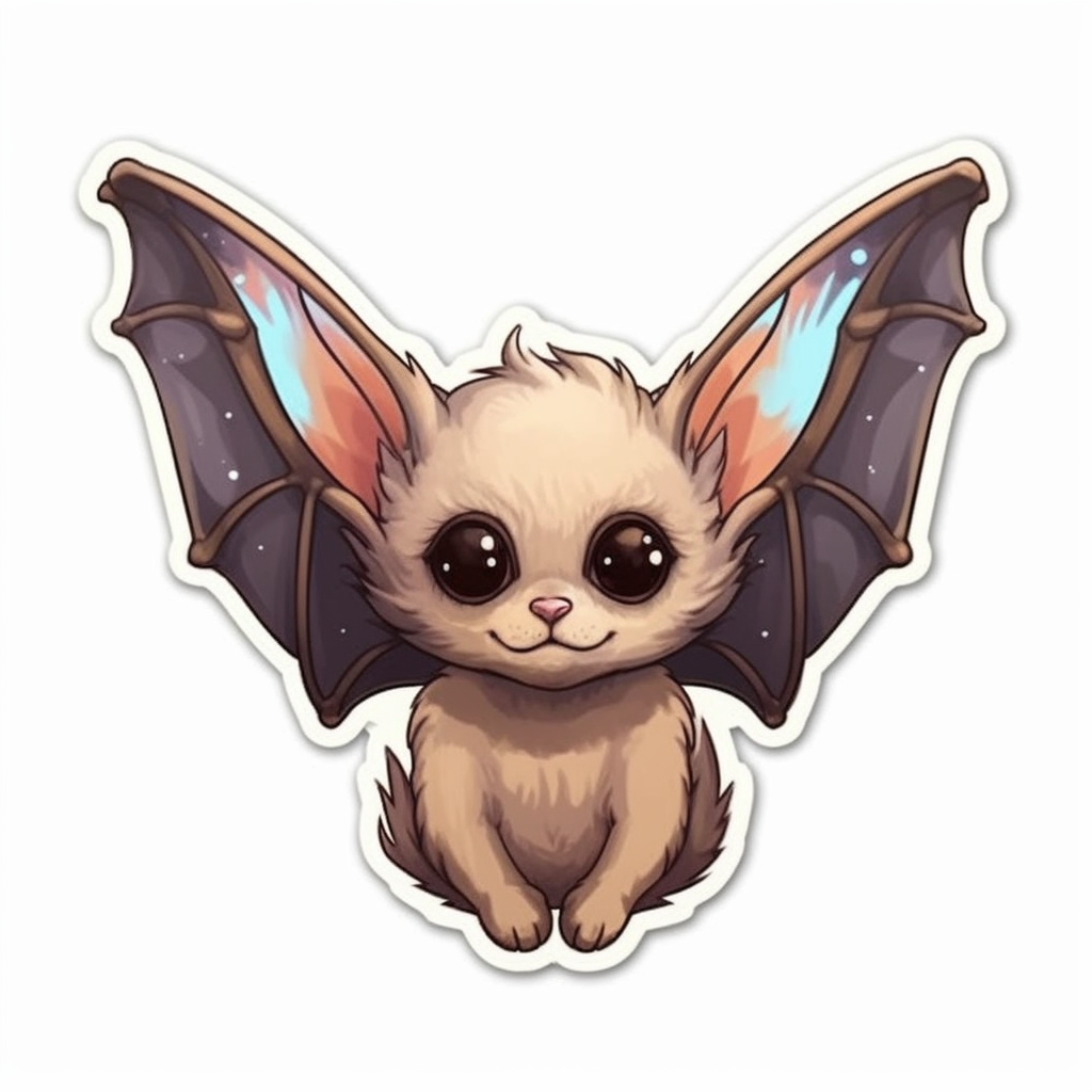 Cute Bat with big ears and wings Vinyl Decal Sticker for Car, Laptop, Tumbler and more # 0011237