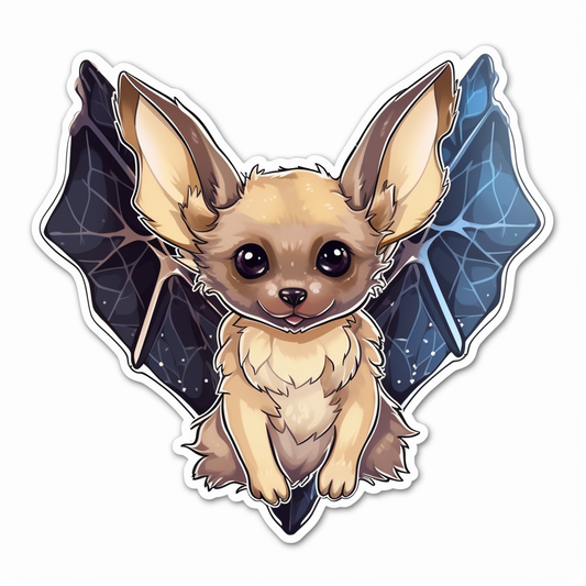 Cute Bat with big ears and wings Vinyl Decal Sticker for Car, Laptop, Tumbler and more # 0011286