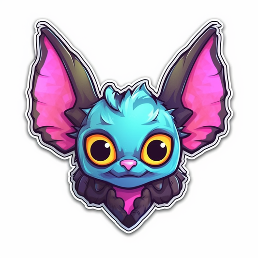 Cute Bat with big ears and wings Vinyl Decal Sticker for Car, Laptop, Tumbler and more # 0011292