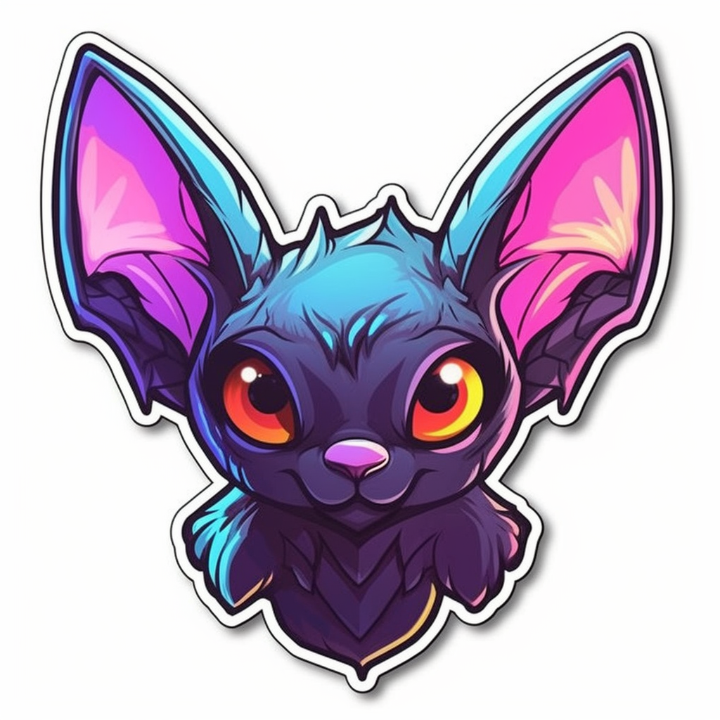 Cute Bat with big ears and wings Vinyl Decal Sticker for Car, Laptop, Tumbler and more # 0011295