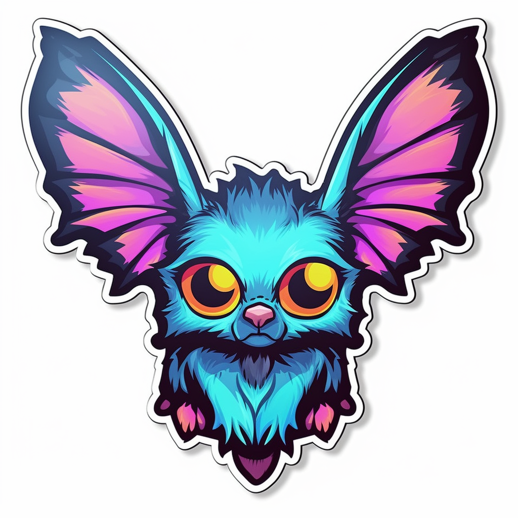 Cute Bat with big ears and wings Vinyl Decal Sticker for Car, Laptop, Tumbler and more # 0011302