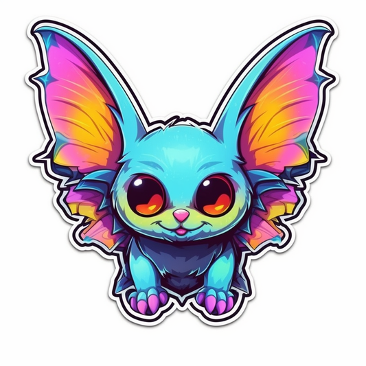 Cute Bat with big ears and wings Vinyl Decal Sticker for Car, Laptop, Tumbler and more # 0011314