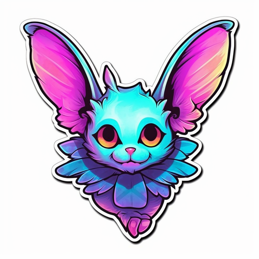 Cute Bat with big ears and wings Vinyl Decal Sticker for Car, Laptop, Tumbler and more # 0011306