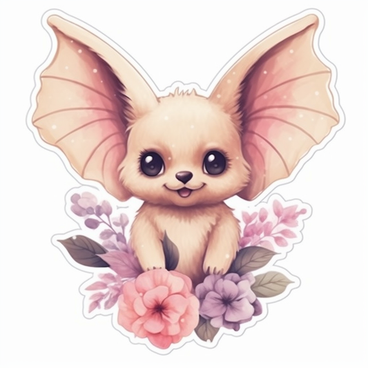 Cute Bat with big ears and wings Vinyl Decal Sticker for Car, Laptop, Tumbler and more # 0011305