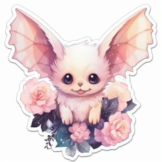 Cute Bat with big ears and wings Vinyl Decal Sticker for Car, Laptop, Tumbler and more # 0011313