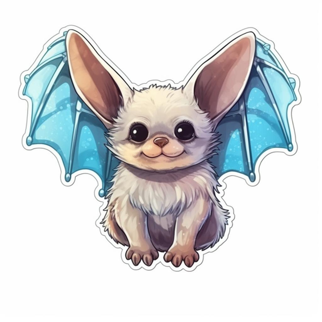 Cute Bat with big ears and wings Vinyl Decal Sticker for Car, Laptop, Tumbler and more # 0011312