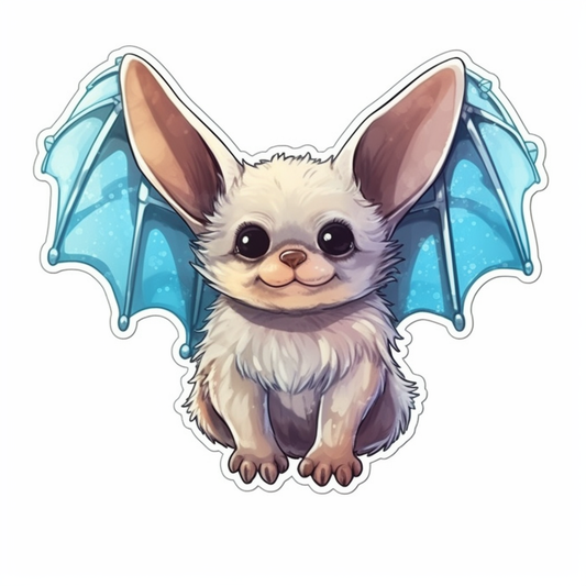 Cute Bat with big ears and wings Vinyl Decal Sticker for Car, Laptop, Tumbler and more # 0011312