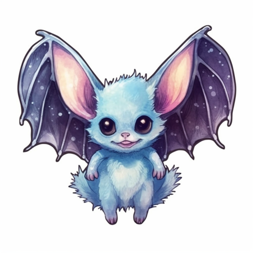 Cute Bat with big ears and wings Vinyl Decal Sticker for Car, Laptop, Tumbler and more # 0011311