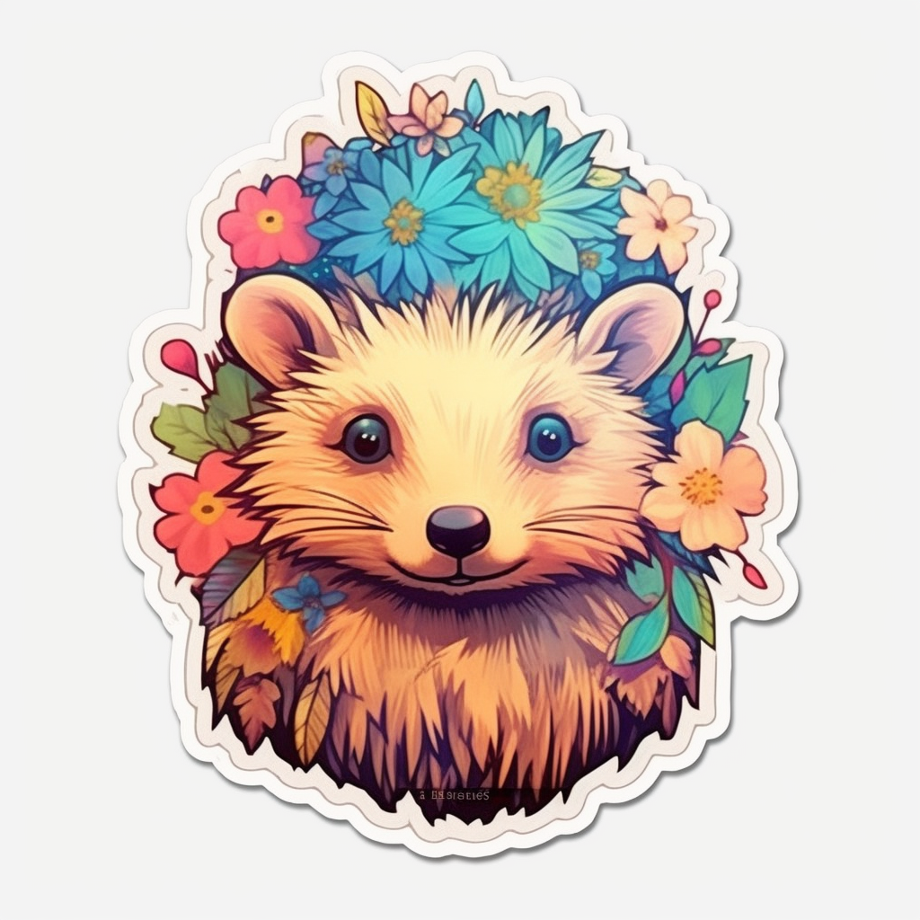 Cute and Adorble Hedgehog Vinyl Decal Sticker for Car, Laptop, Tumbler and more # 0011073