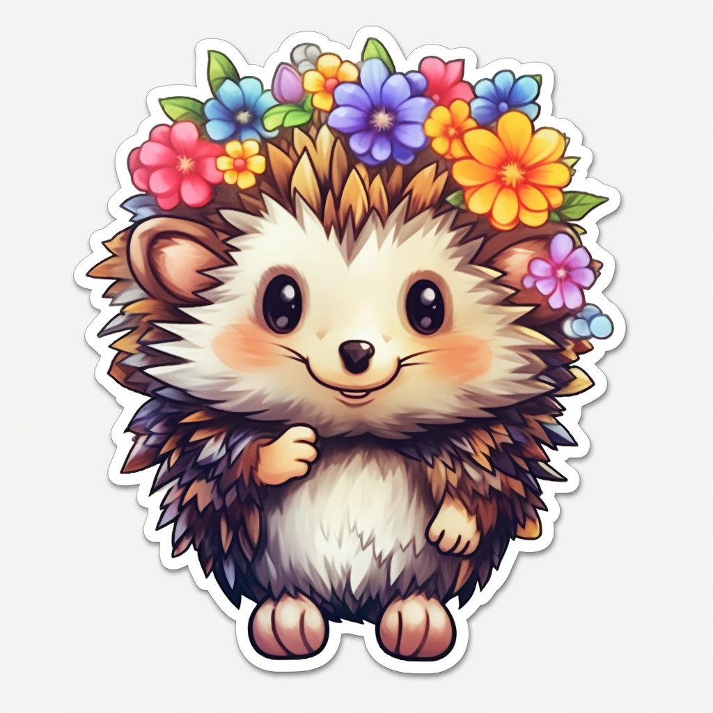 Cute and Adorble Hedgehog Vinyl Decal Sticker for Car, Laptop, Tumbler and more # 0011078