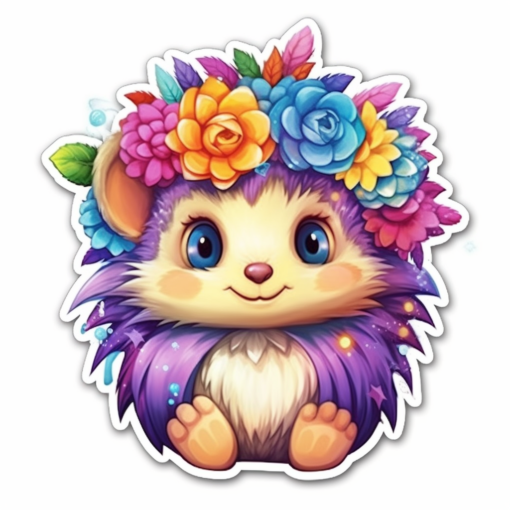 Cute and Adorble Hedgehog Vinyl Decal Sticker for Car, Laptop, Tumbler and more # 0011075