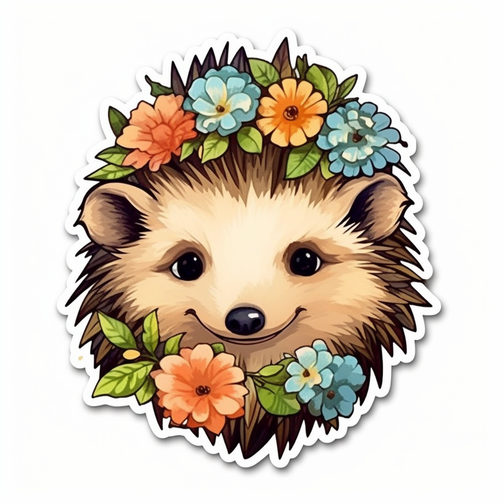Cute and Adorble Hedgehog Vinyl Decal Sticker for Car, Laptop, Tumbler and more # 0011068