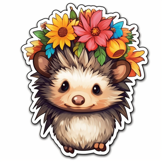 Cute and Adorble Hedgehog Vinyl Decal Sticker for Car, Laptop, Tumbler and more # 0011071