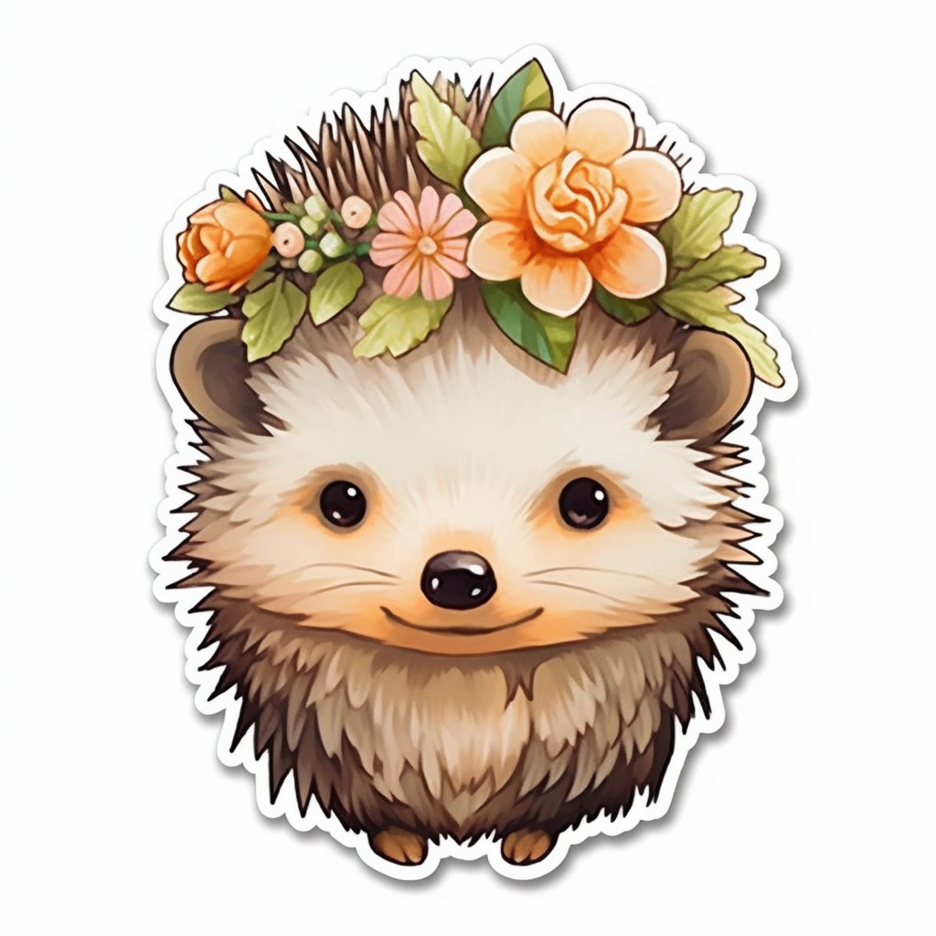 Cute and Adorble Hedgehog Vinyl Decal Sticker for Car, Laptop, Tumbler and more # 0011074