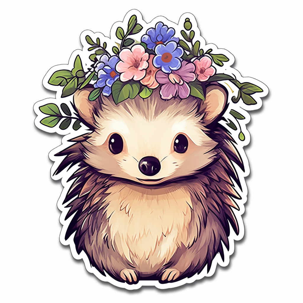 Cute and Adorble Hedgehog Vinyl Decal Sticker for Car, Laptop, Tumbler and more # 0011067